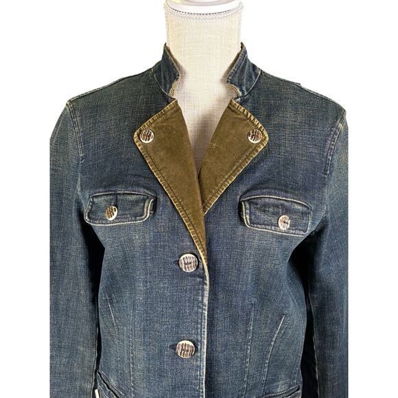 Vintage LRL Lauren Jeans Co Denim Jacket Blazer Women's Large Heritage Y2K Retro - Picture 2 of 10
